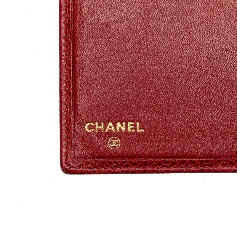 Chanel Caviar Skin Card Case Red