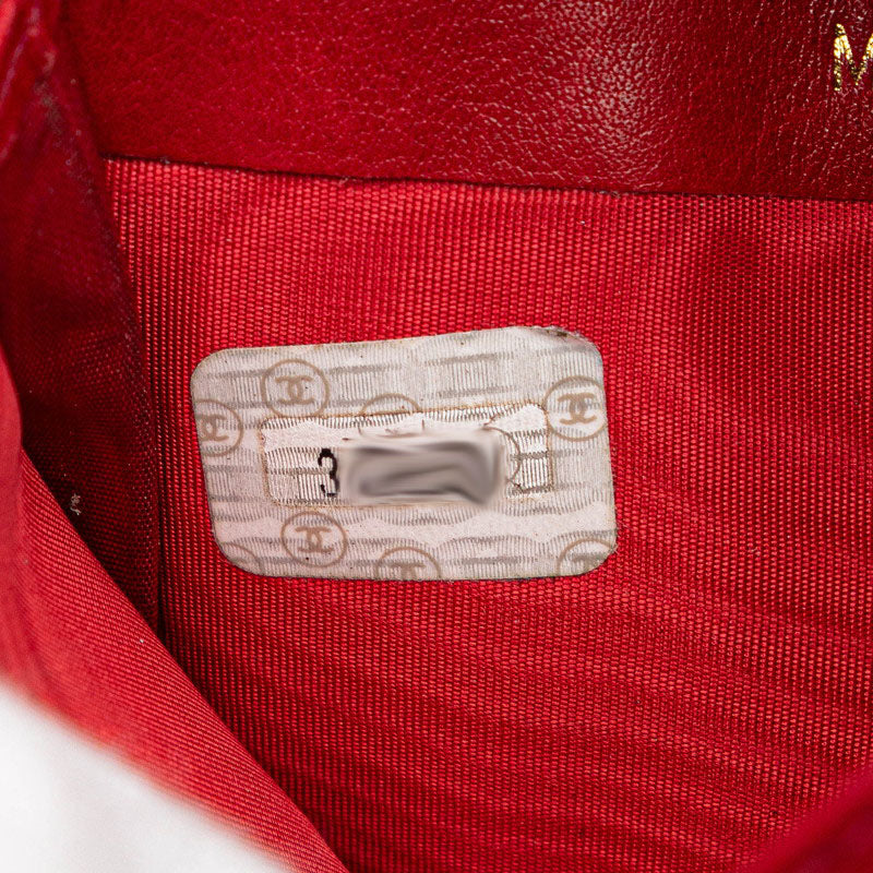 Chanel Caviar Skin Card Case Red