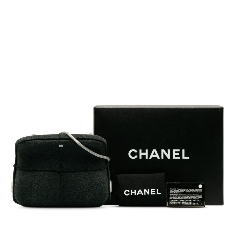 Chanel Wool Hip Bag Shoulder Bag Gray