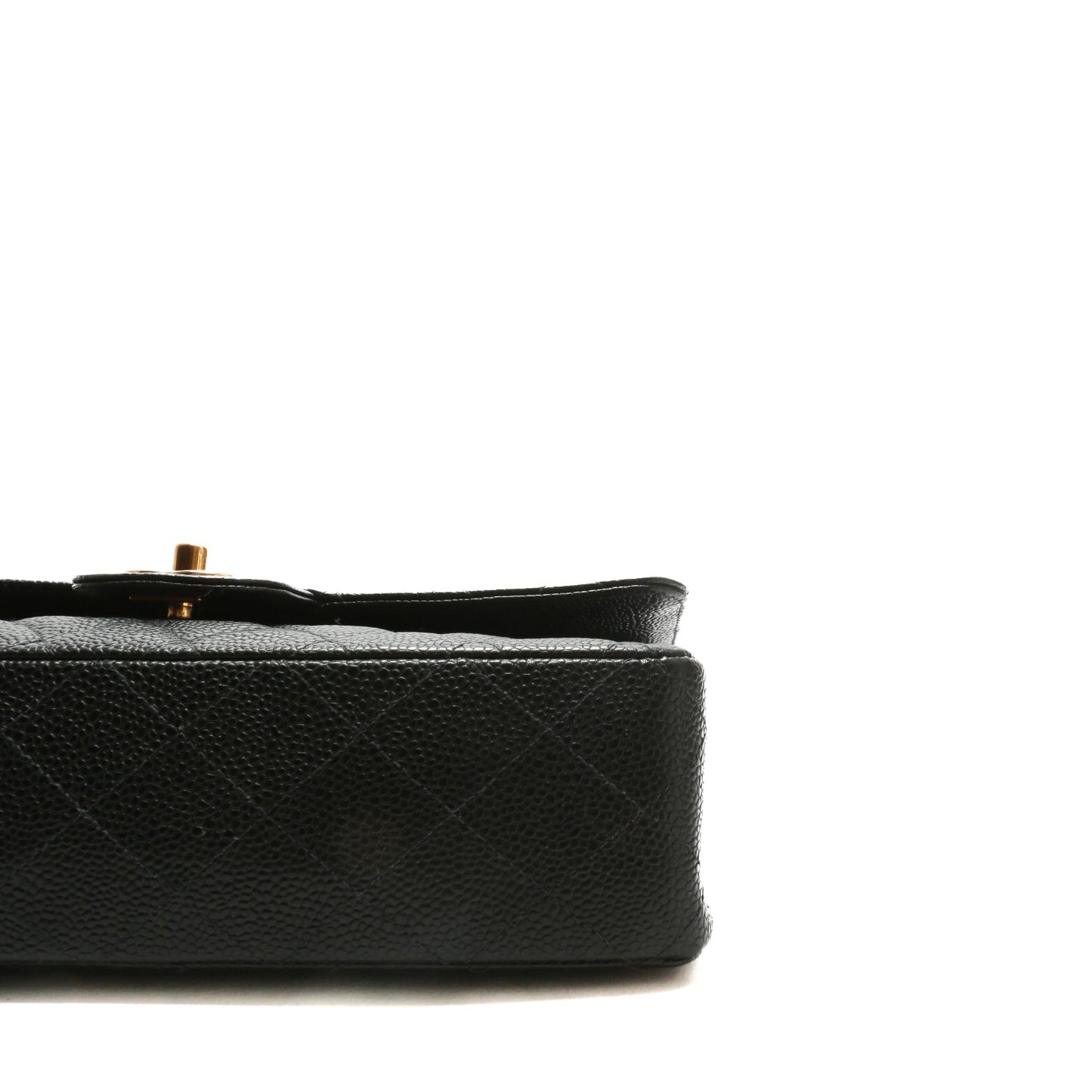 CHANEL Medium Dbl Flap Quilted Black Caviar w/Gold