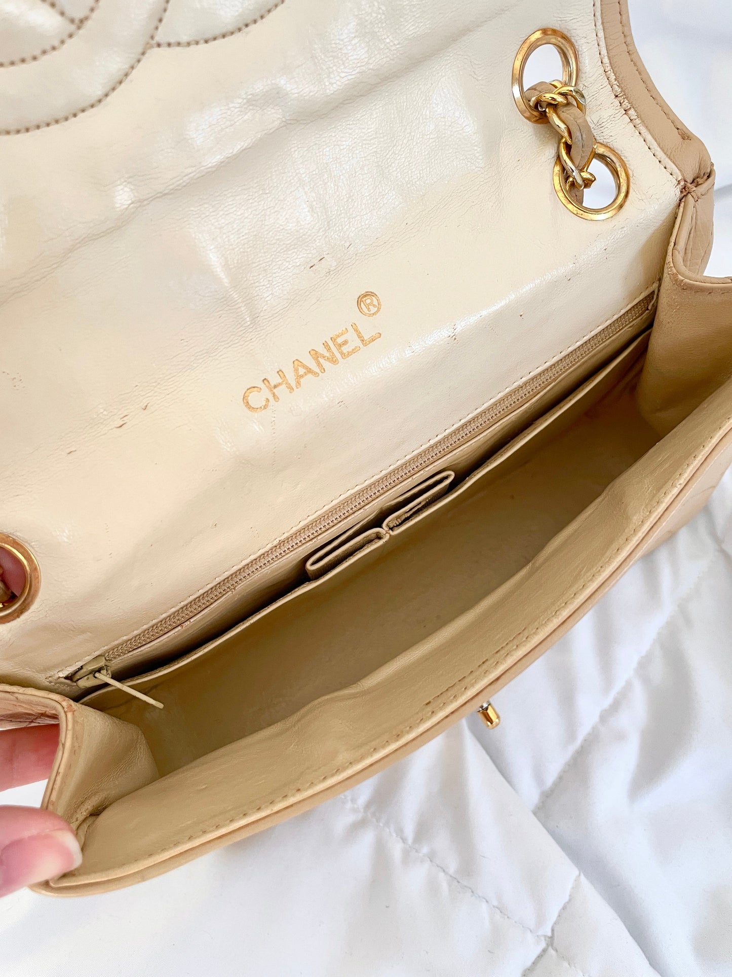 Chanel Beige Full Flap Bag