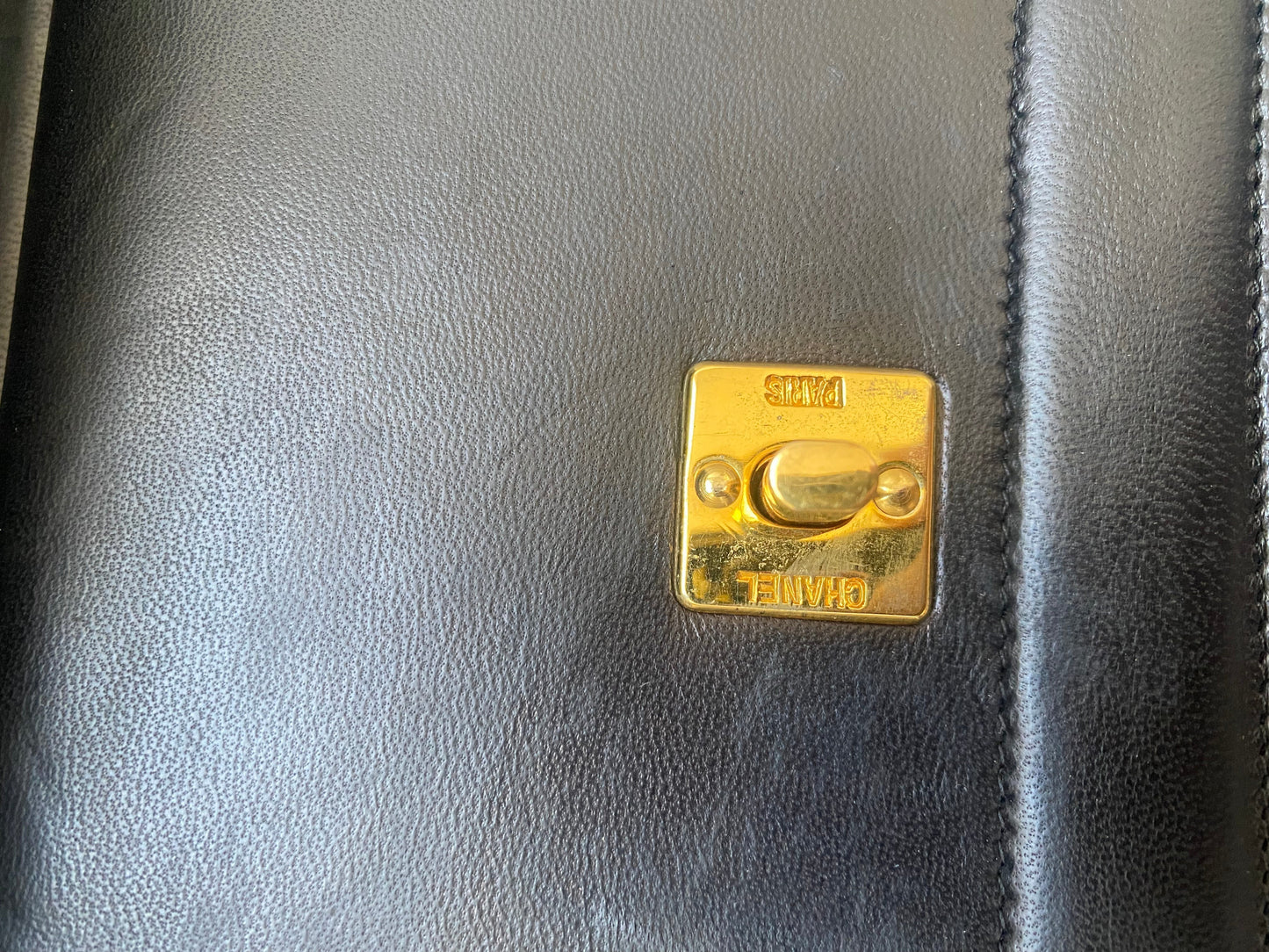 Chanel vintage dark blue quilted flap bag