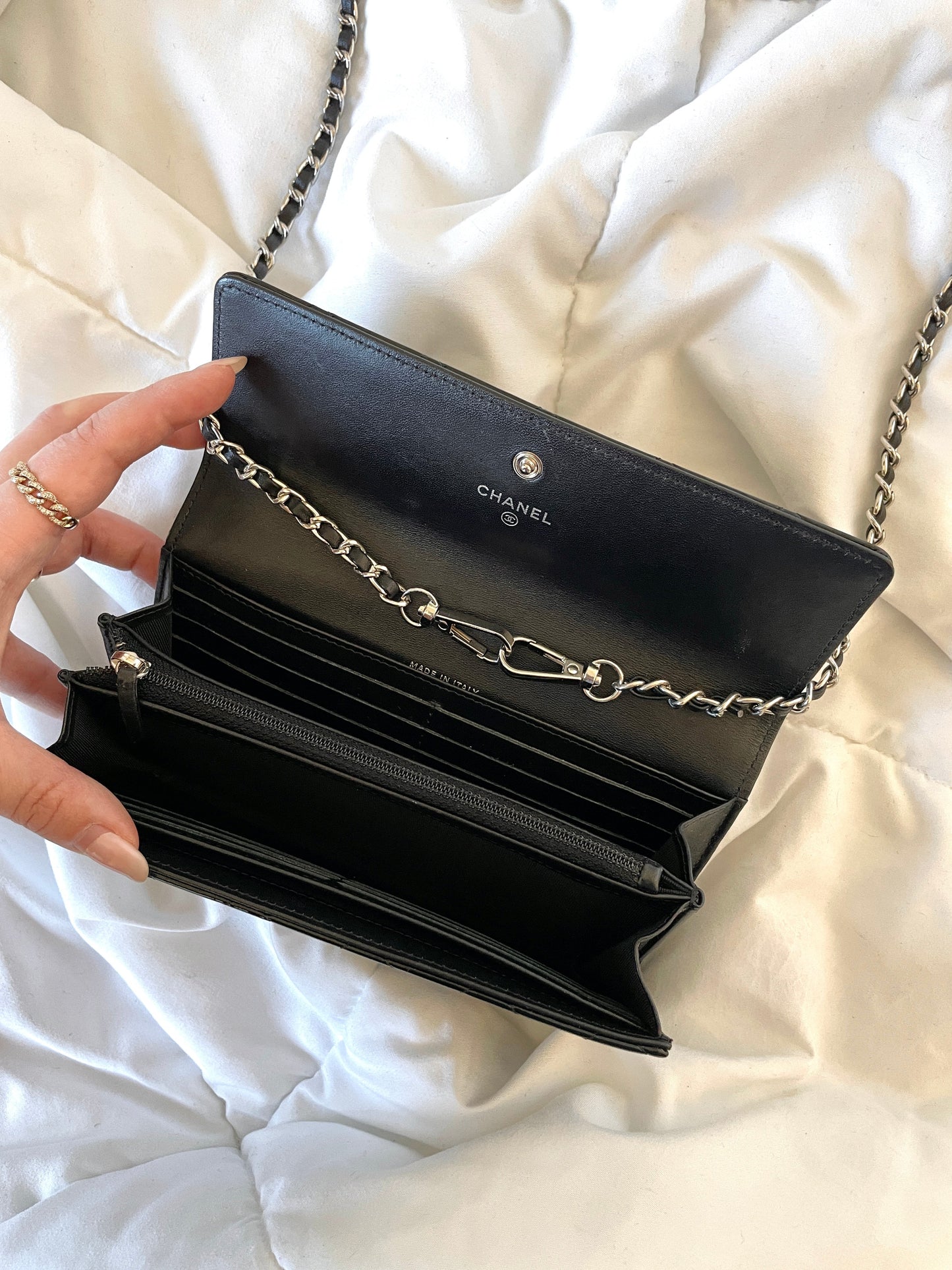 Chanel Patent Wallet on Chain