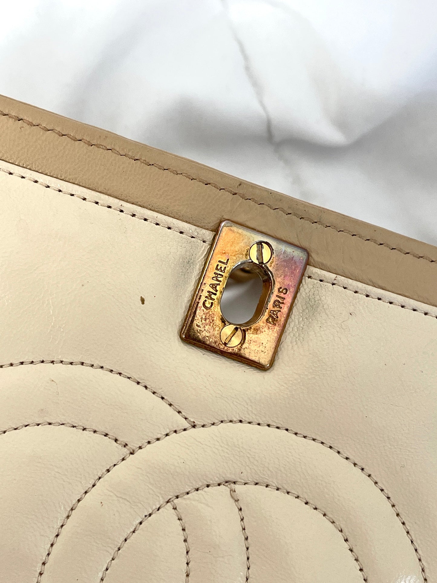 Chanel Beige Full Flap Bag