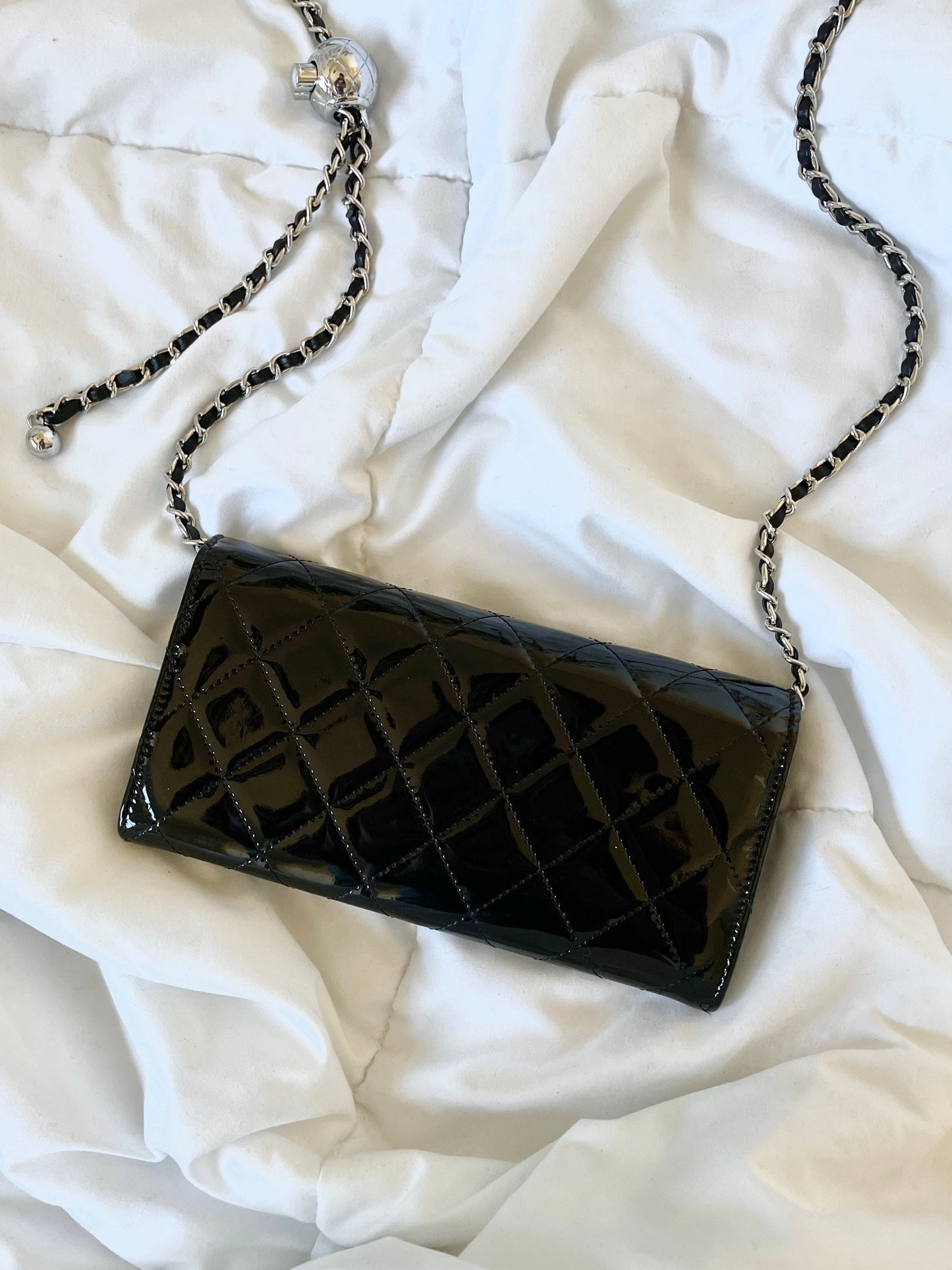 Chanel Patent Wallet on Chain