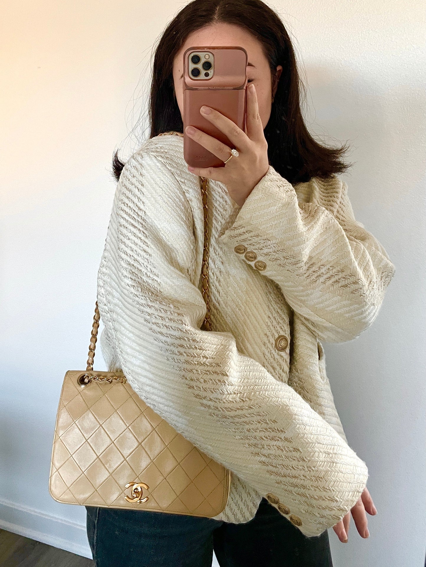 Chanel Beige Full Flap Bag