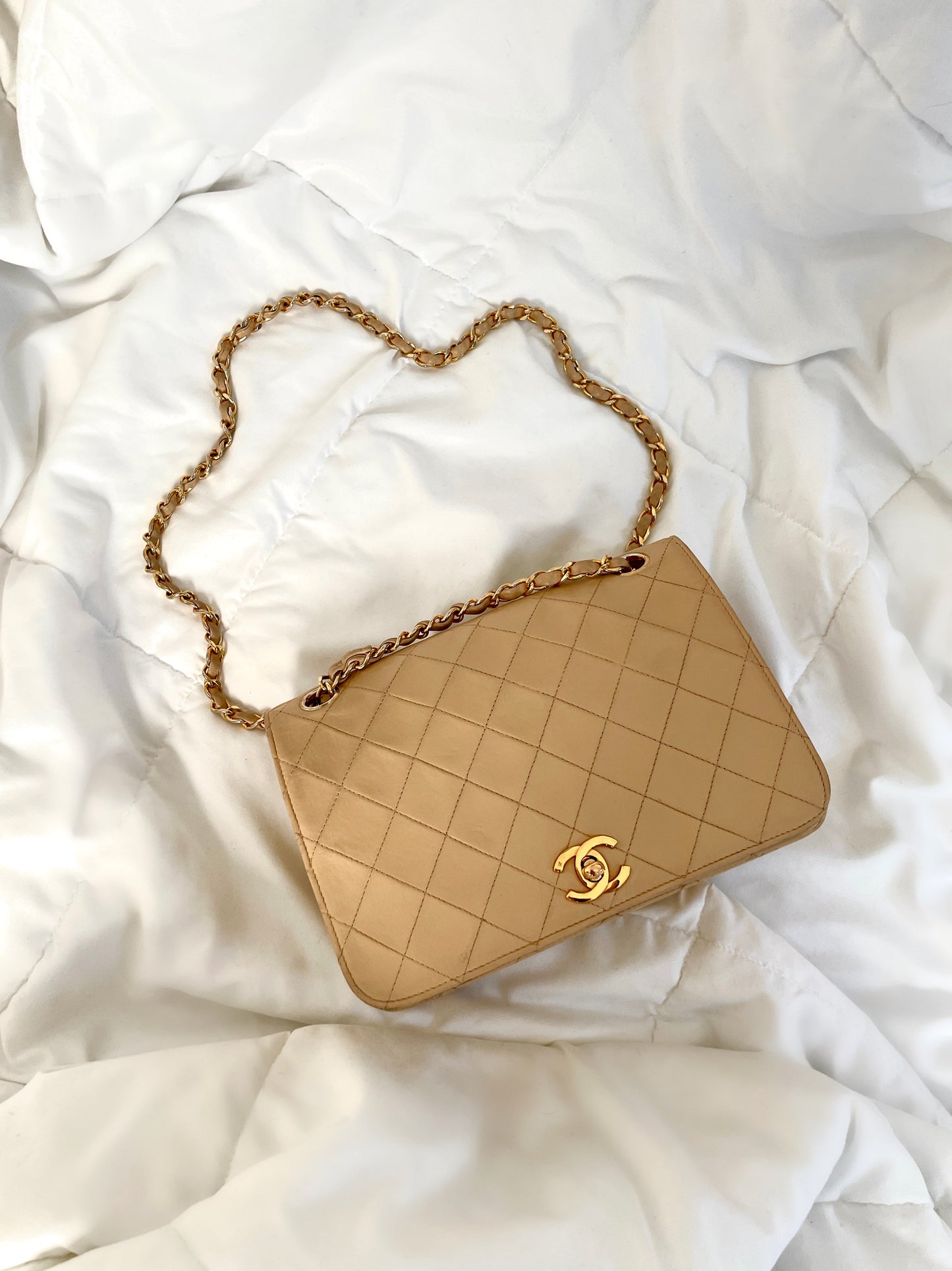 Chanel Beige Full Flap Bag