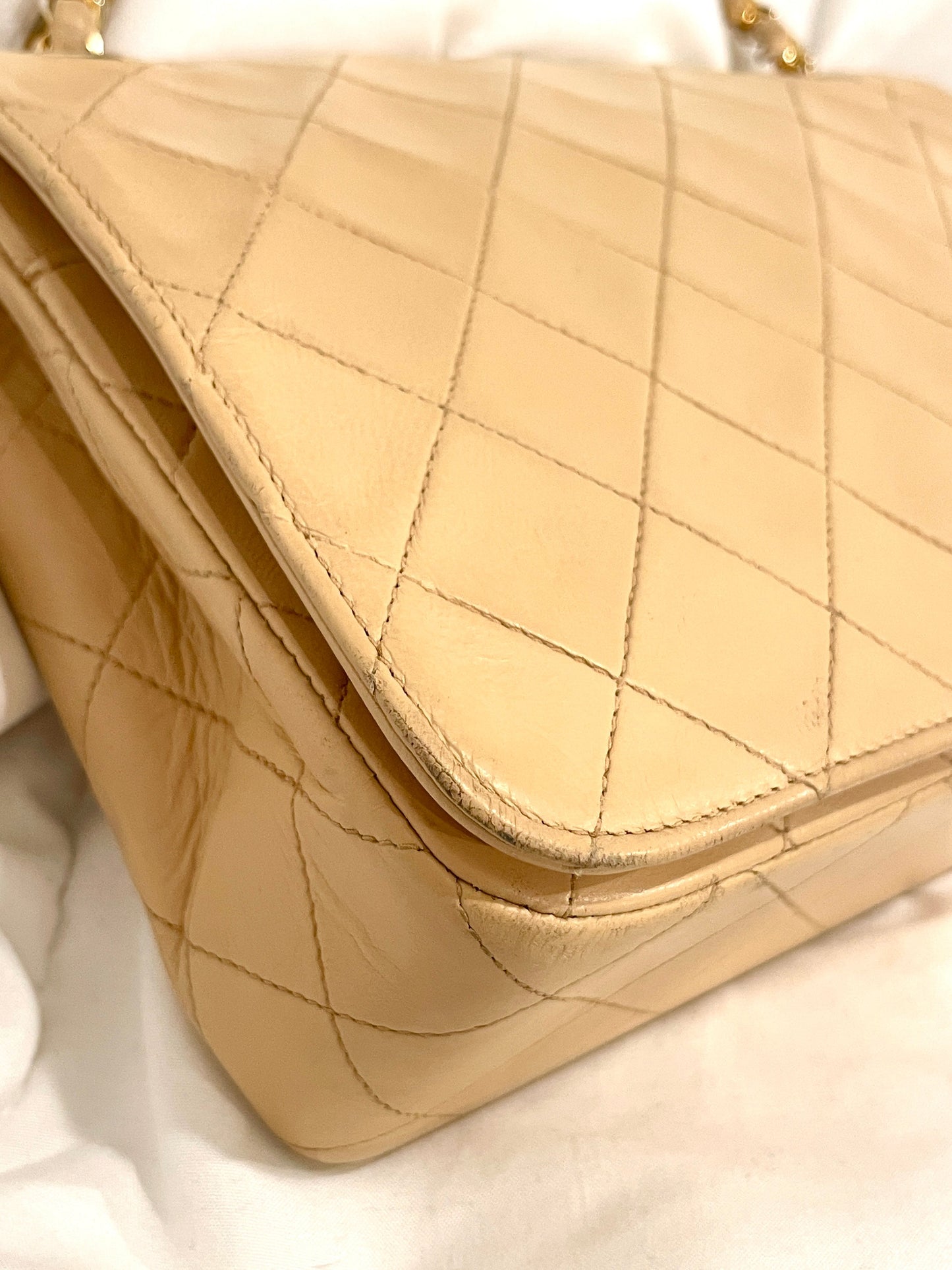 Chanel Beige Full Flap Bag