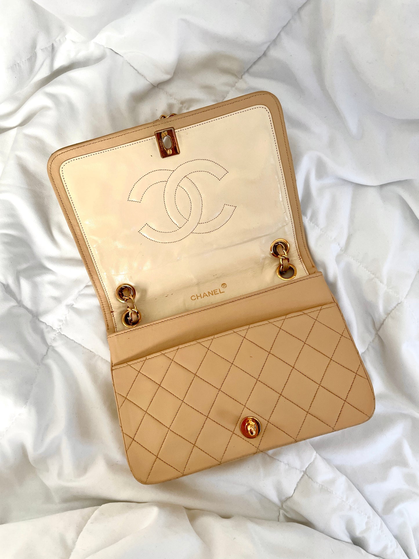 Chanel Beige Full Flap Bag