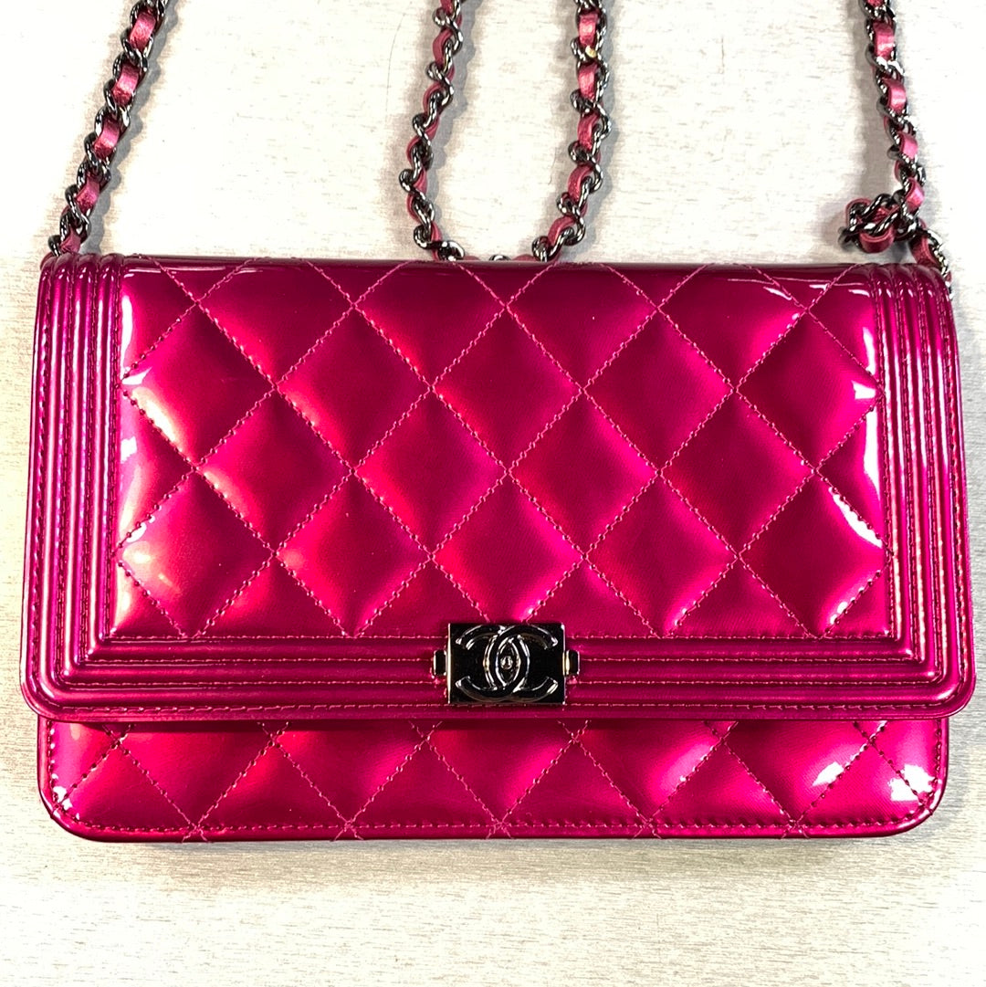 Chanel Patent Leather Boy Flap Small Bag