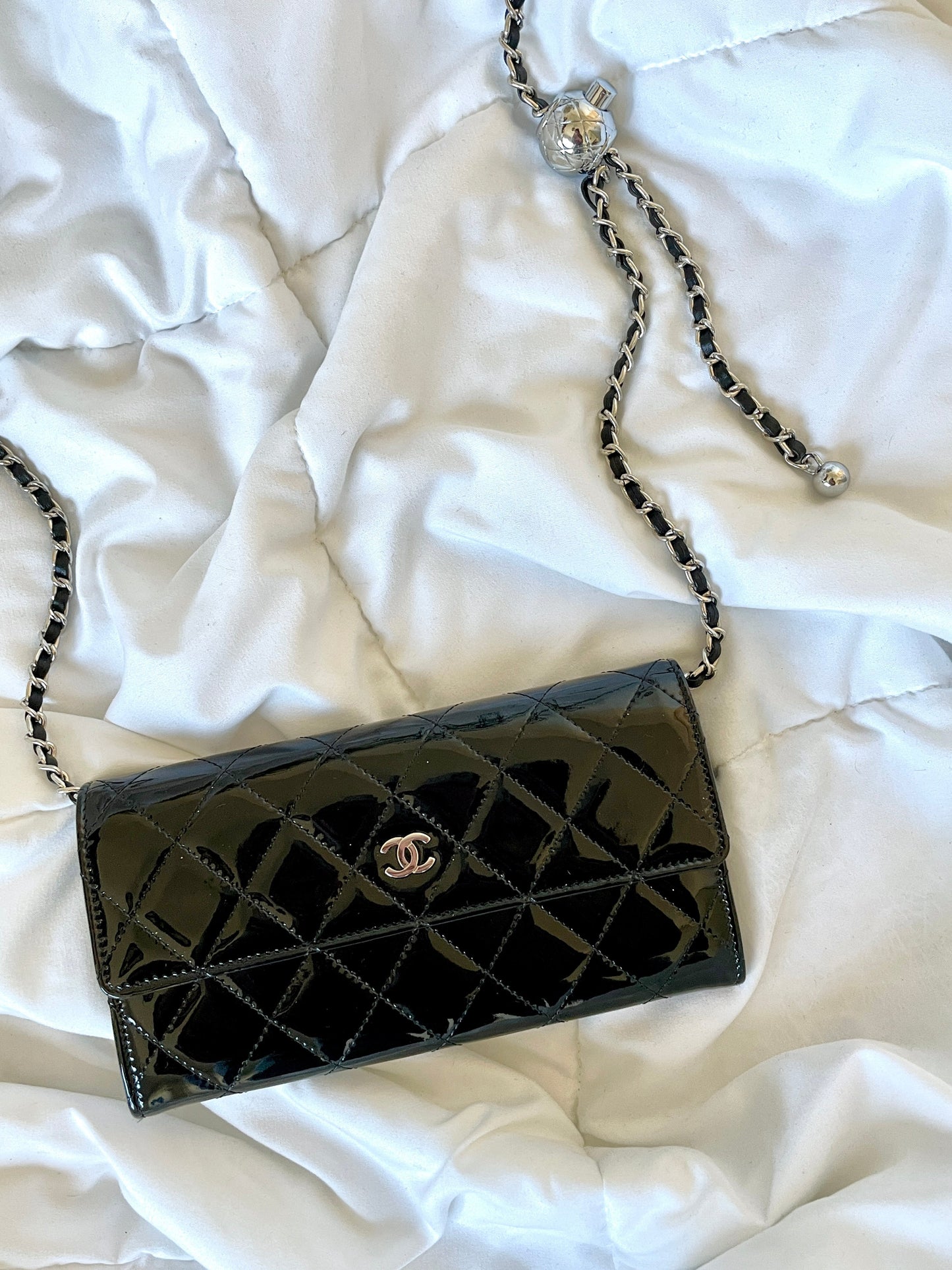 Chanel Patent Wallet on Chain