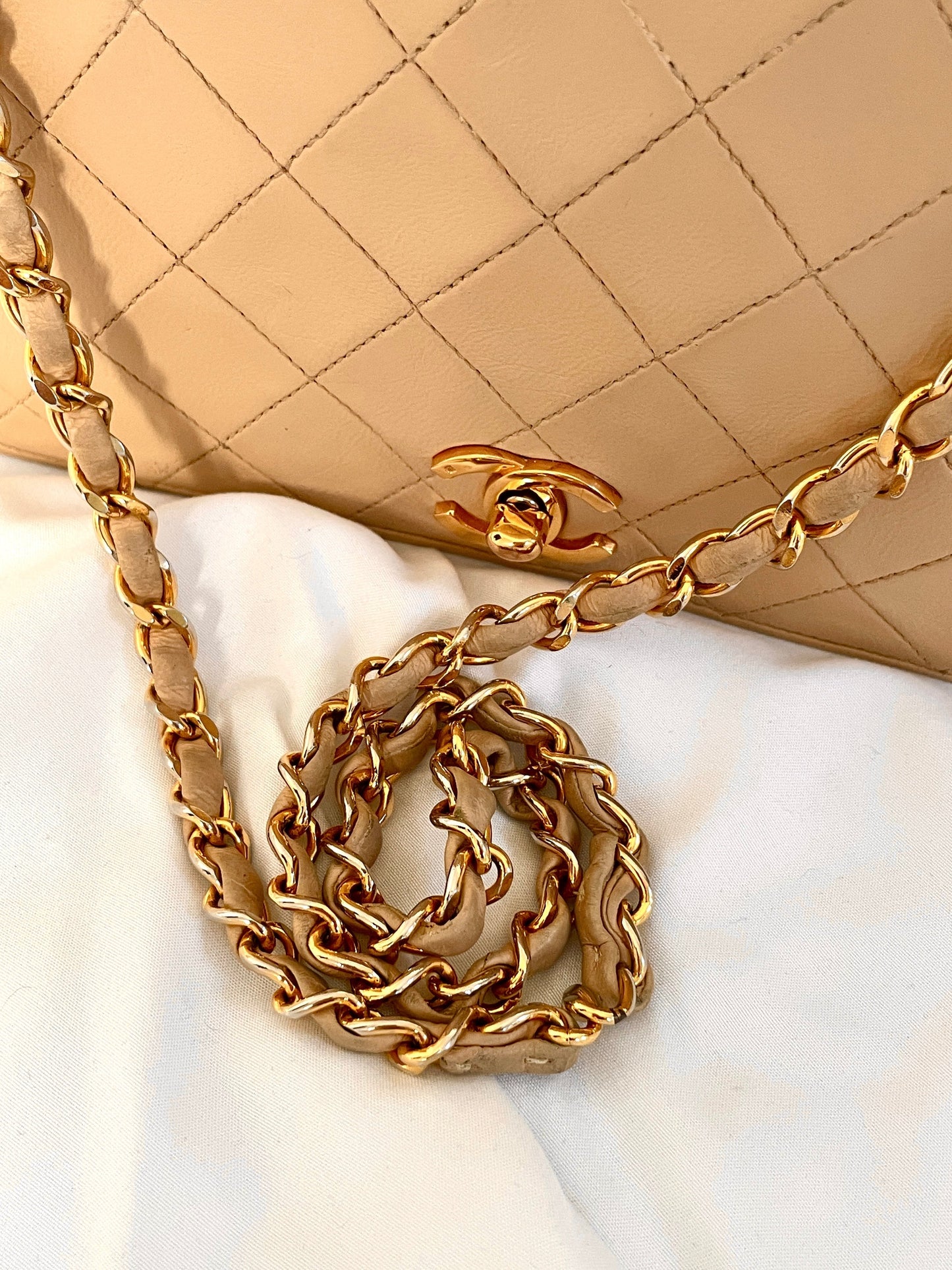 Chanel Beige Full Flap Bag