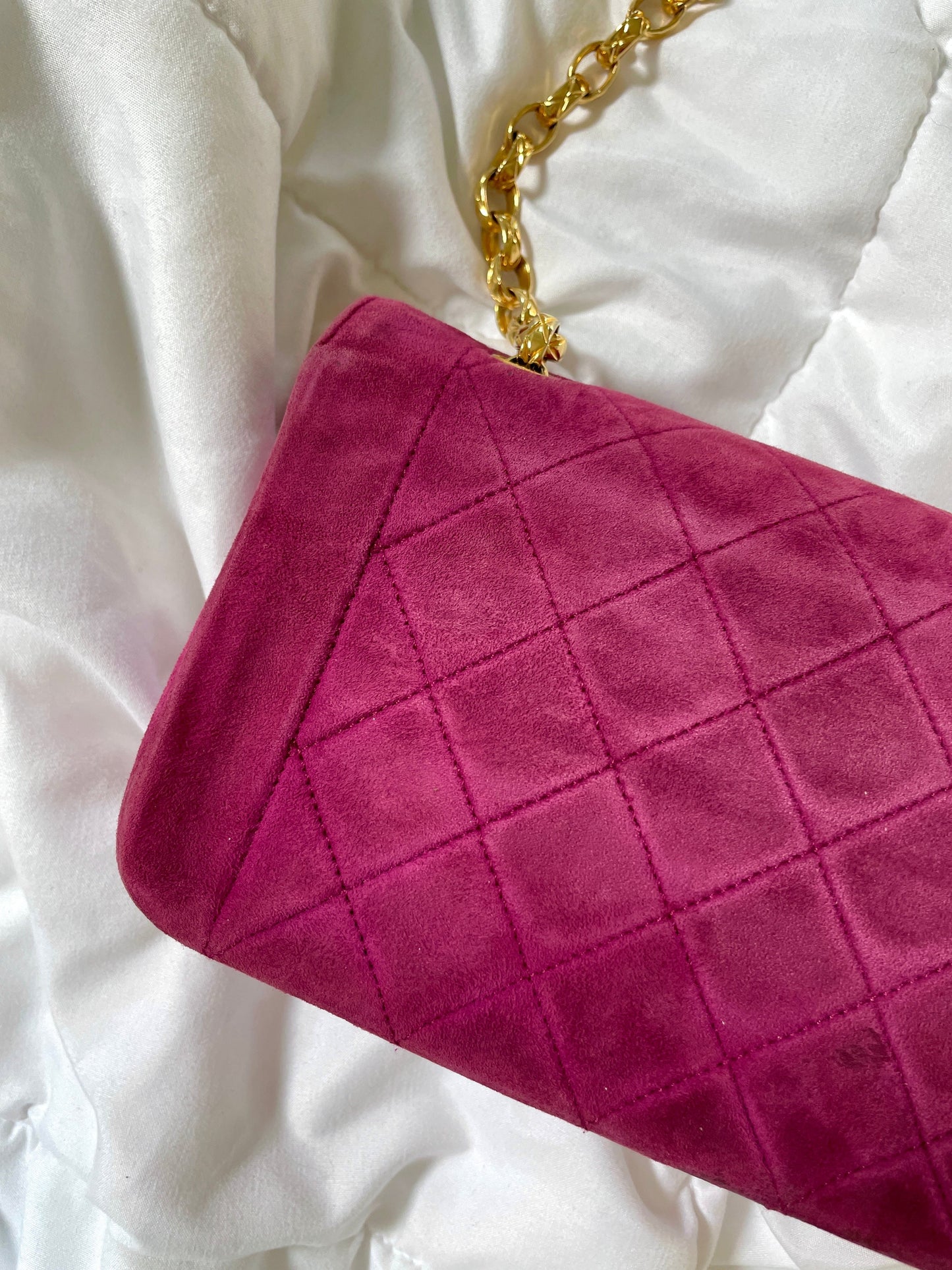 Extremely Rare Chanel Suede Mini Diana Bag
