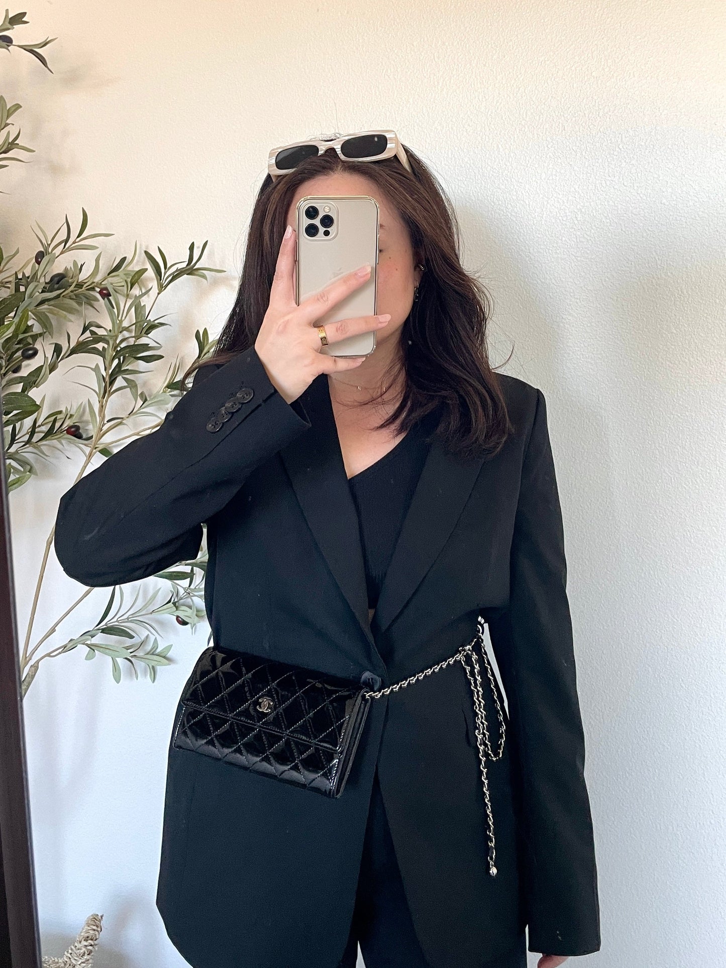 Chanel Patent Wallet on Chain