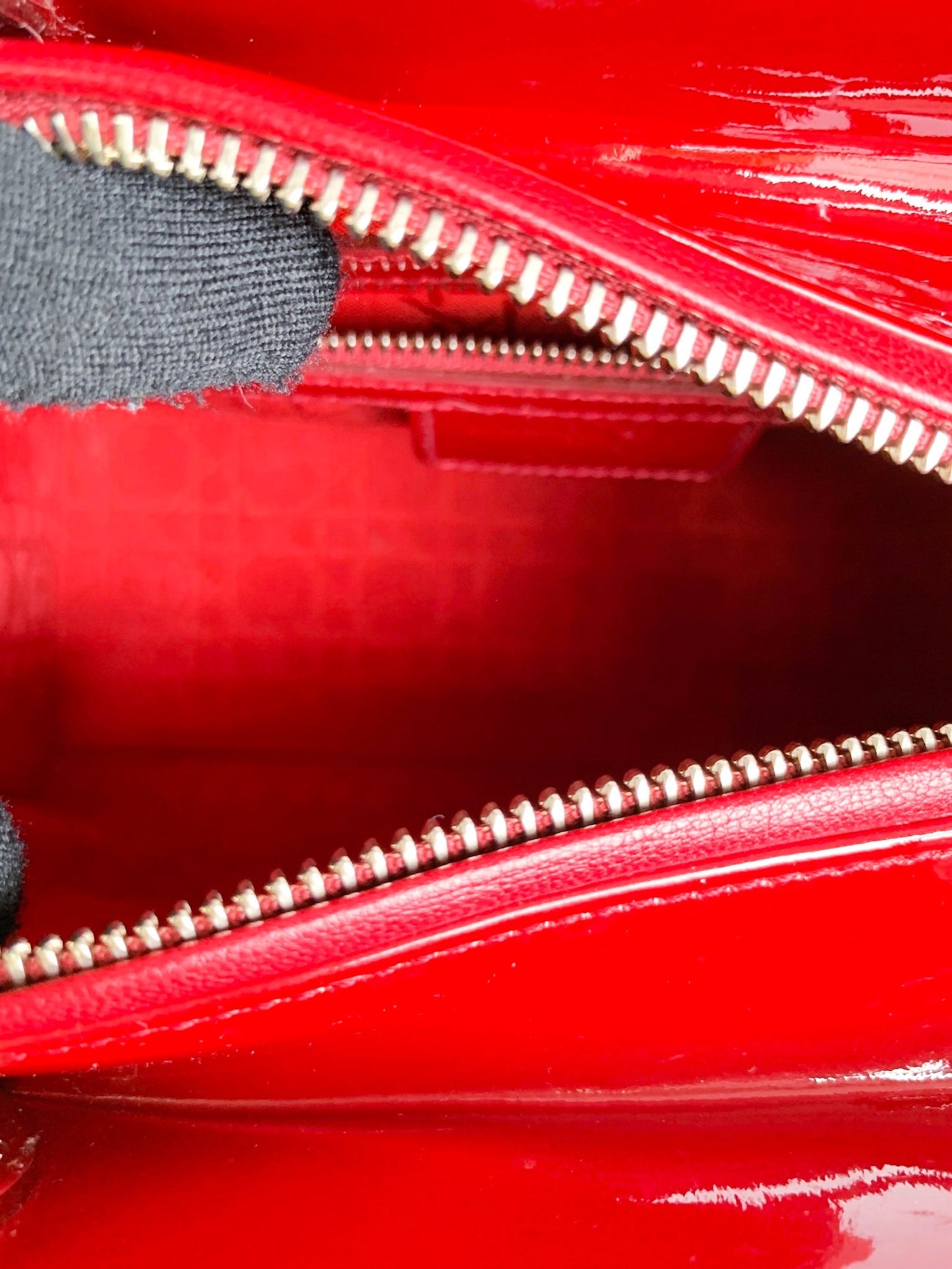 Christian Dior Patent Cannage Medium Lady Dior Red Silver Hardware