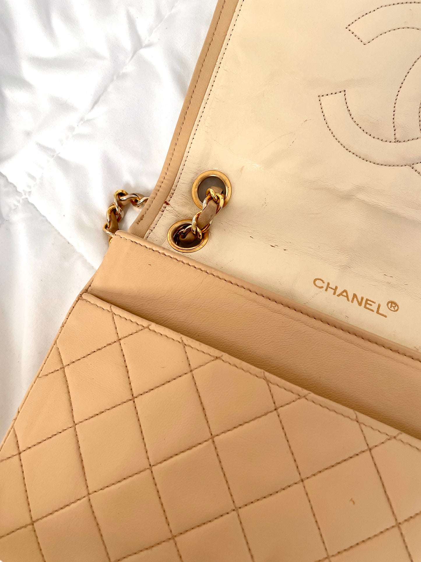 Chanel Beige Full Flap Bag