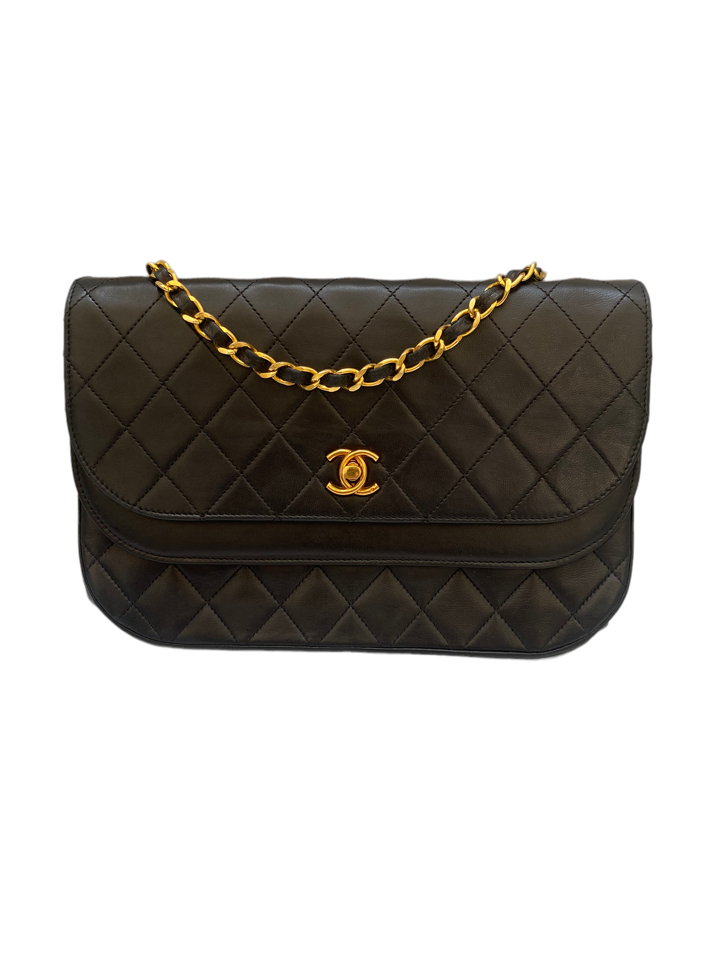 Chanel vintage dark blue quilted flap bag