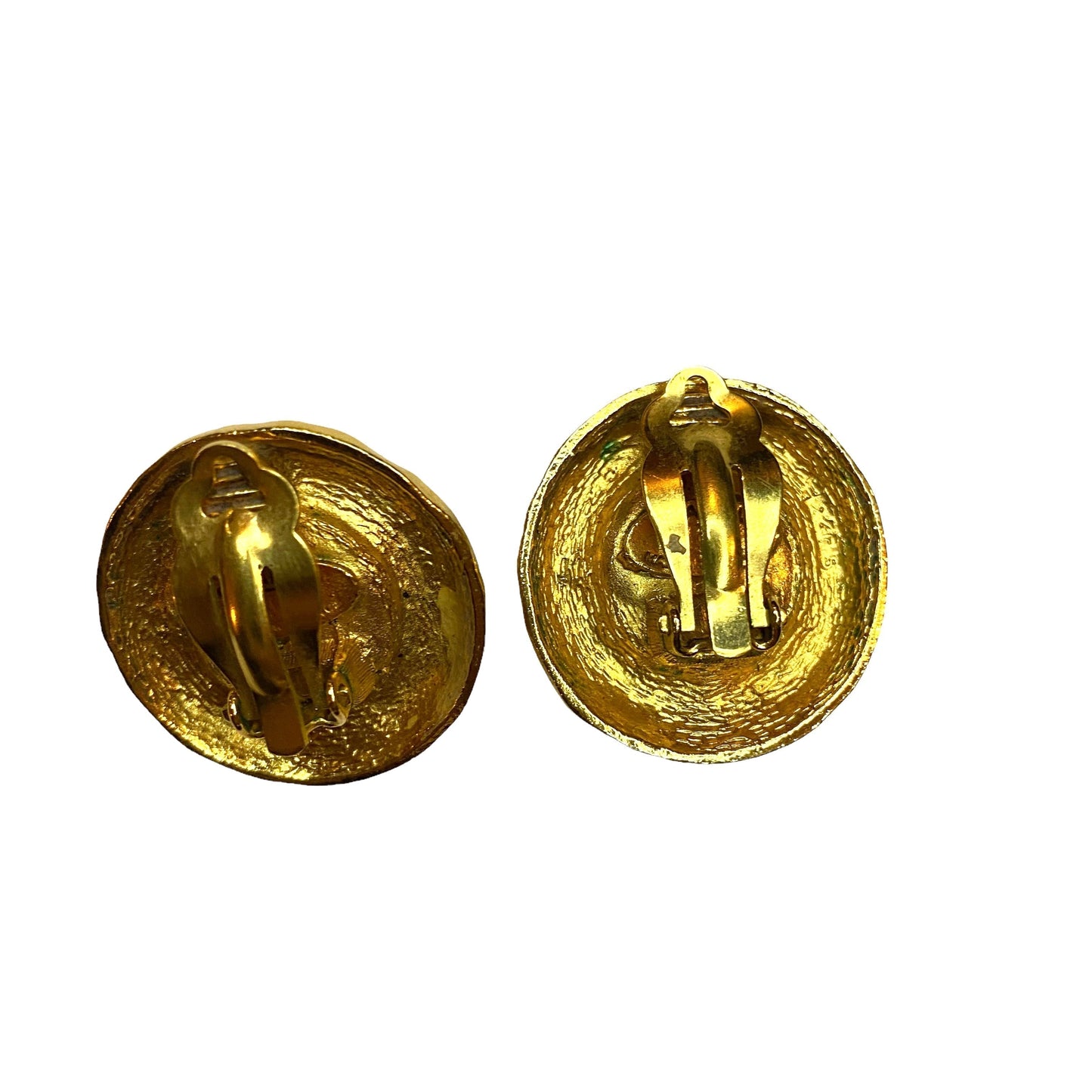 Chanel vintage clip round earrings with glass pearl - 1990s