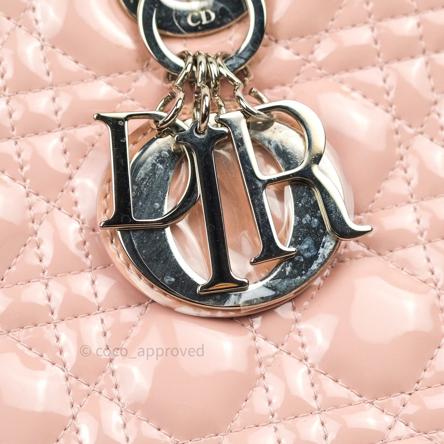 Christian Dior Patent Cannage Large Lady Dior Light Pink