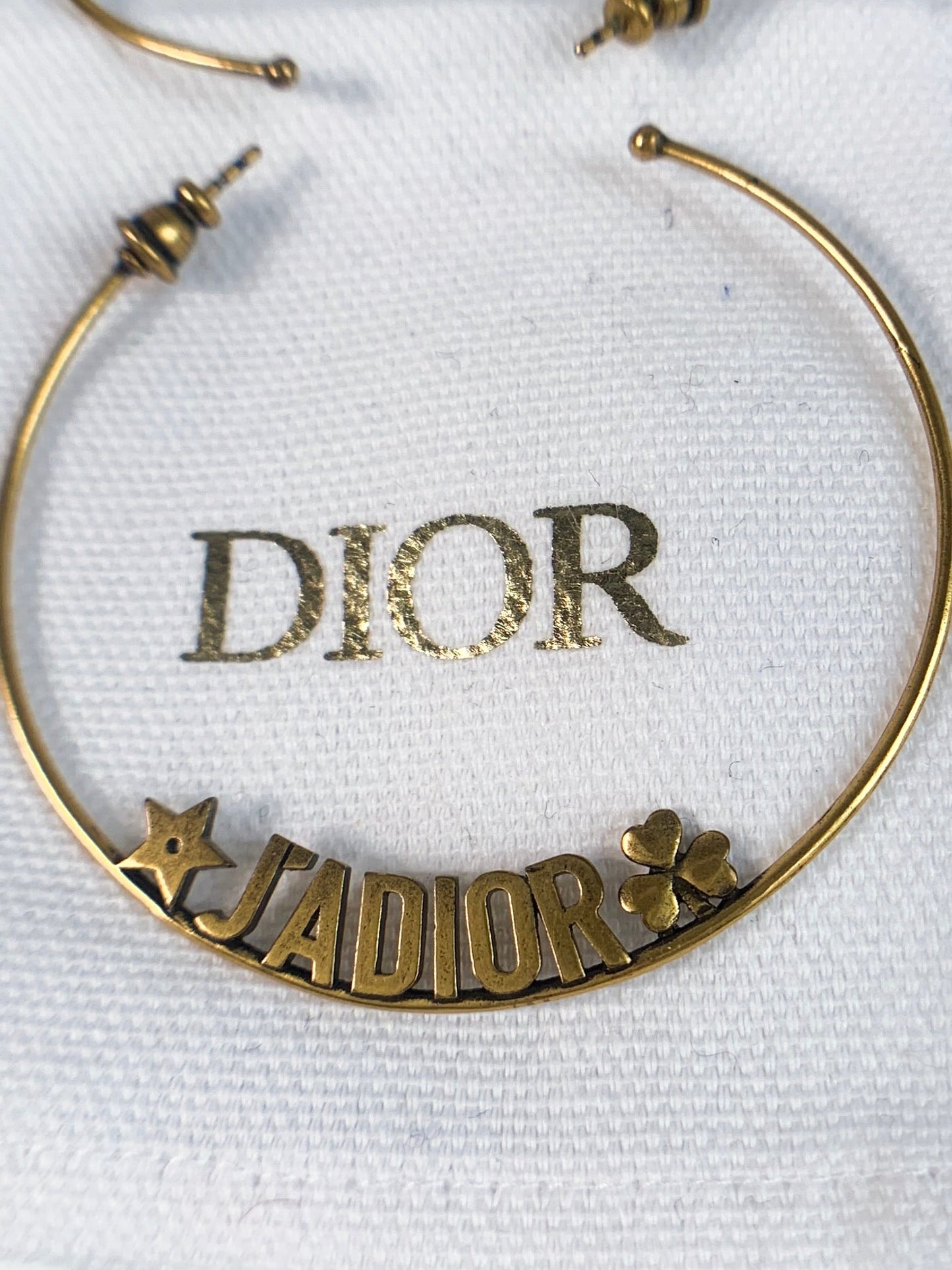Dior Jadore Hoops Earrings Antique Gold