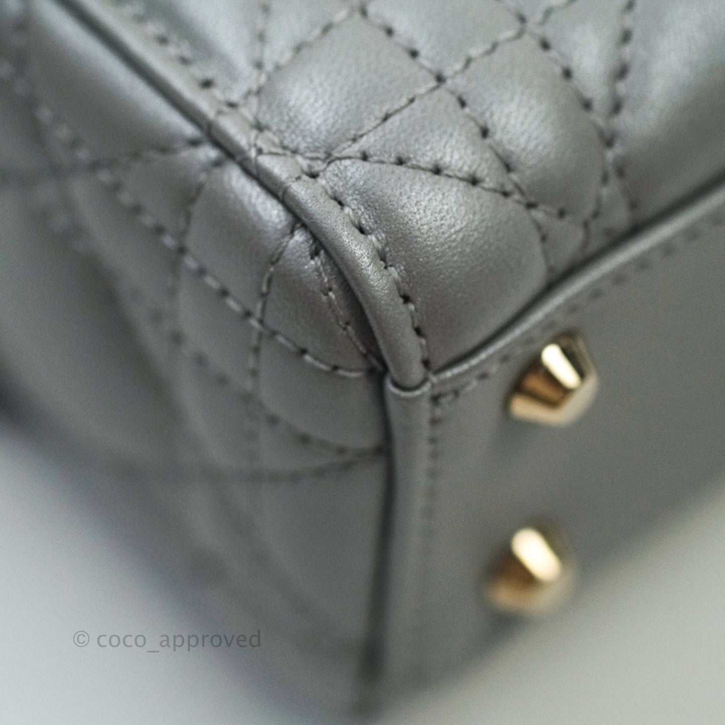 Christian Dior Calfskin Cannage Mini Lady Dior Grey