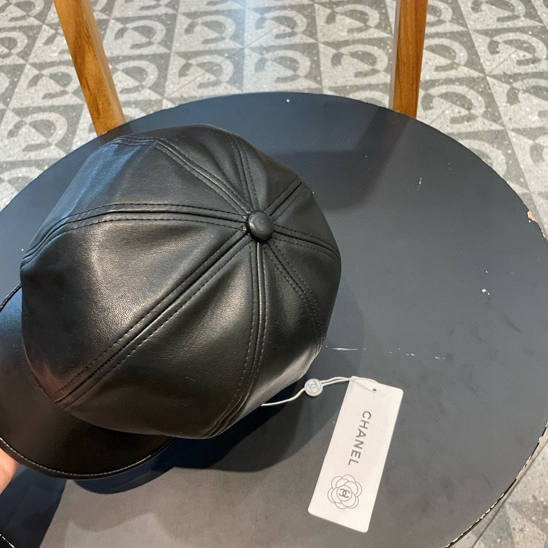 CHANEL BAKER BOY CAP IN TORTILLA BROWN CALFSKIN 419446