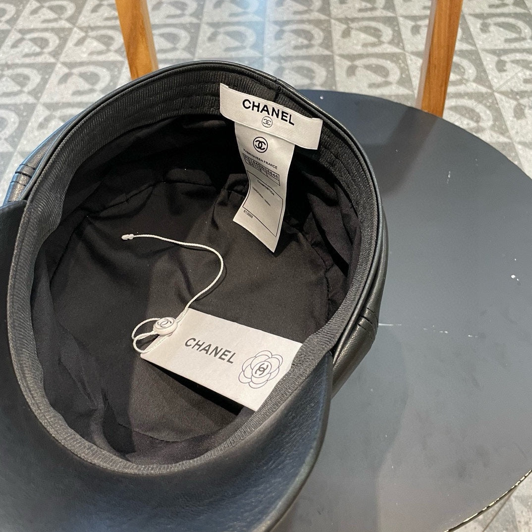 CHANEL BAKER BOY CAP IN TORTILLA BROWN CALFSKIN 419446