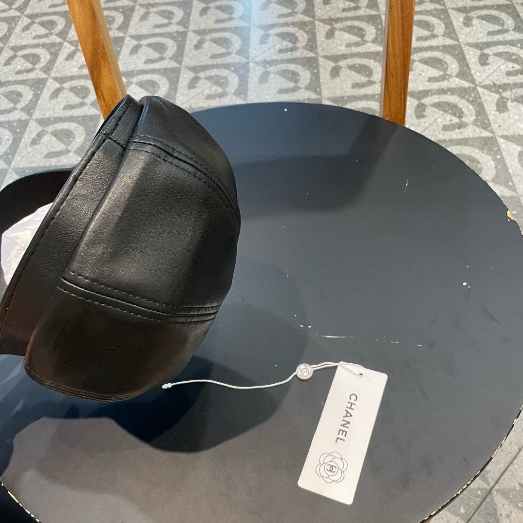CHANEL BAKER BOY CAP IN TORTILLA BROWN CALFSKIN 419446