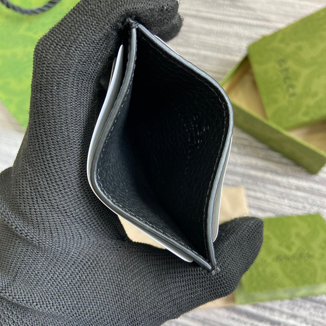 Gucci CARD HOLDER 10 IN BLACK CALFSKIN