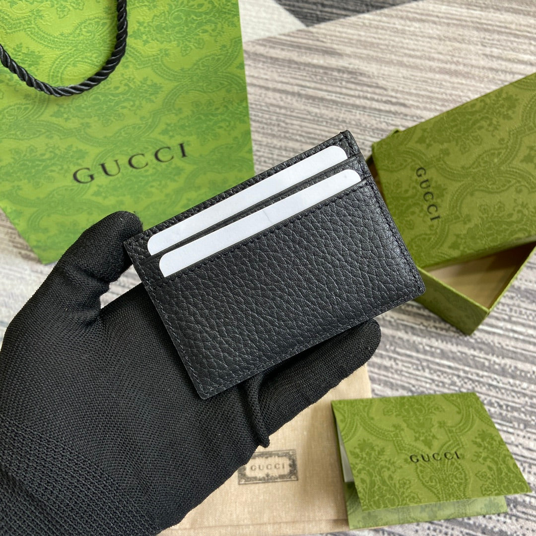 Gucci CARD HOLDER 10 IN BLACK CALFSKIN