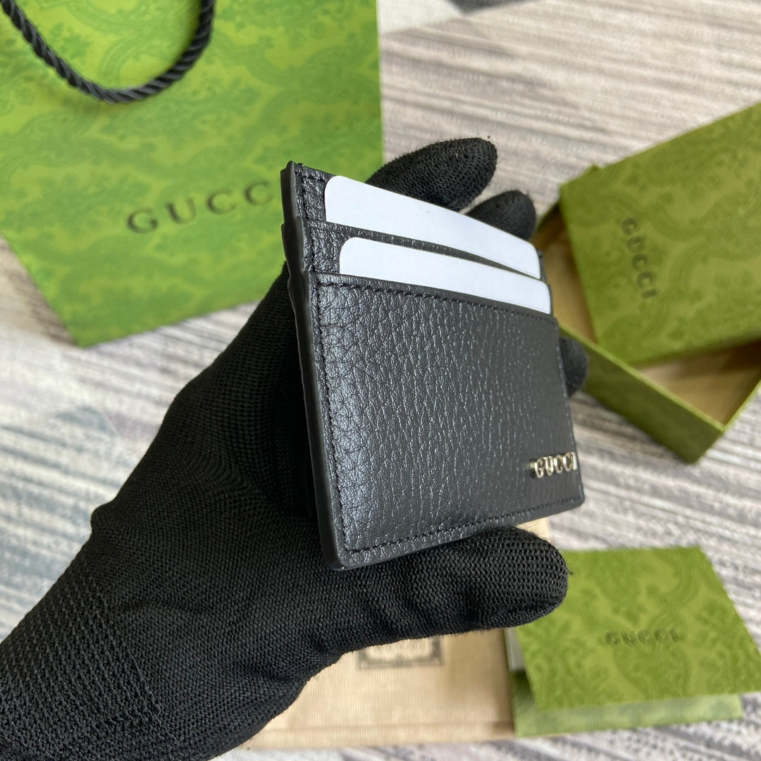 Gucci CARD HOLDER 10 IN BLACK CALFSKIN