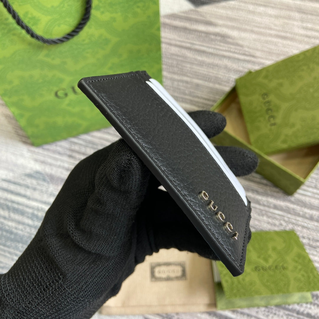 Gucci CARD HOLDER 10 IN BLACK CALFSKIN
