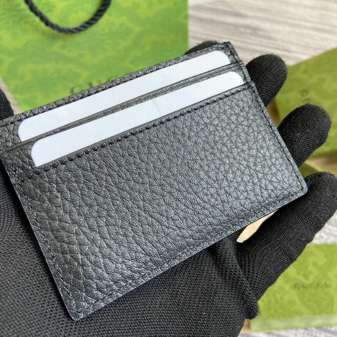 Gucci CARD HOLDER 10 IN BLACK CALFSKIN