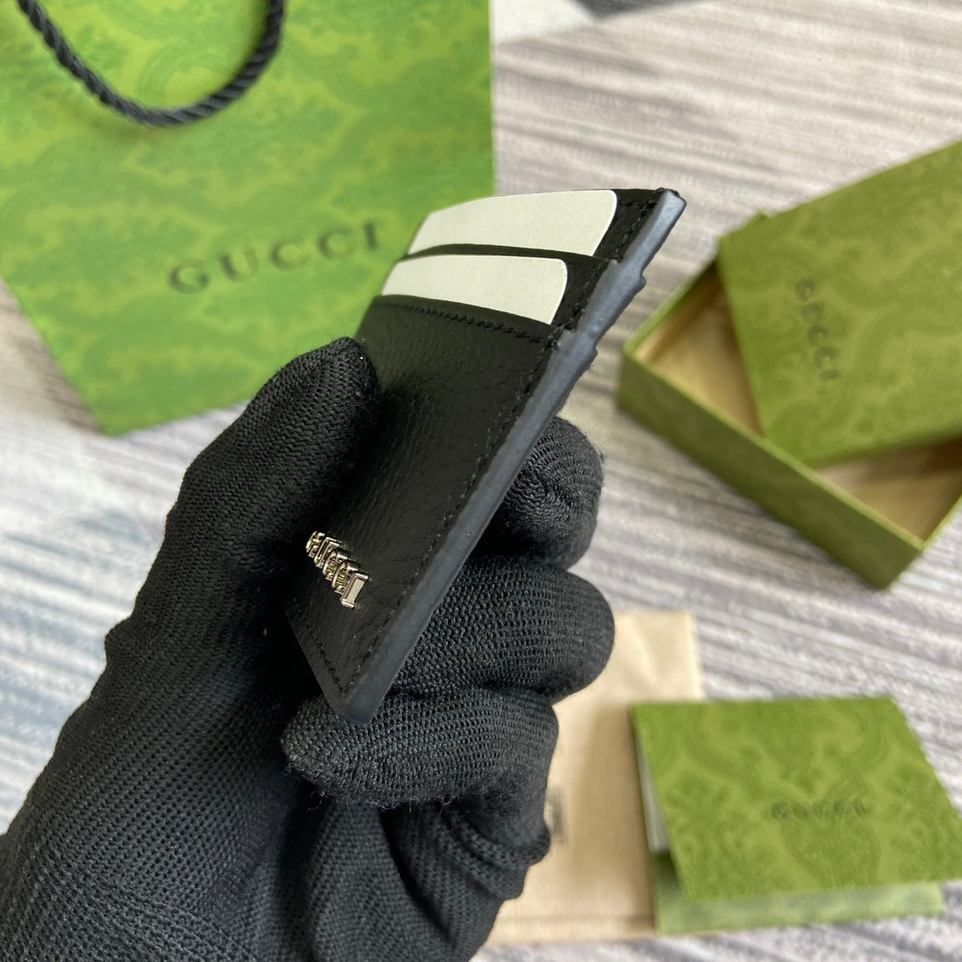 Gucci CARD HOLDER 10 IN BLACK CALFSKIN