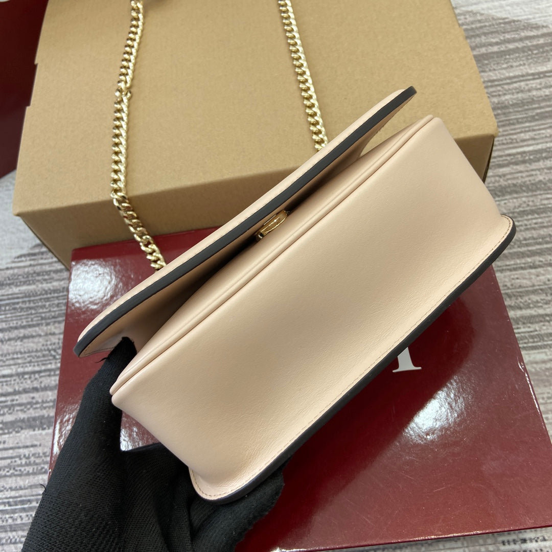 Gucci BLONDIE MINI SHOULDER BAG 21 IN BEIGE CALFSKIN GOLD HARDWARE