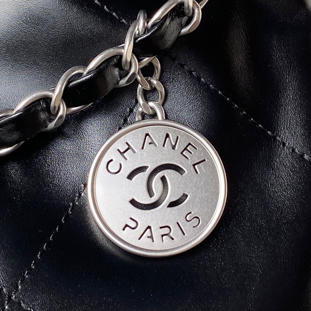 CHANEL 24C Hobo 22 bag 45cm Black Lambskin
