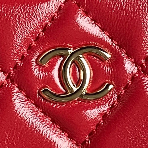 CHANEL 24K Camera Bag Red Calfskin Gold Hardware
