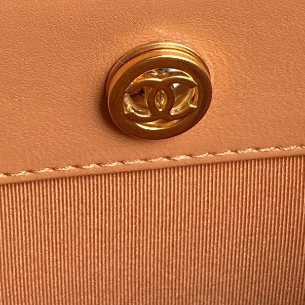 CHANEL 24K Shopping Bag 32cm Brown Calfskin Gold Hardware