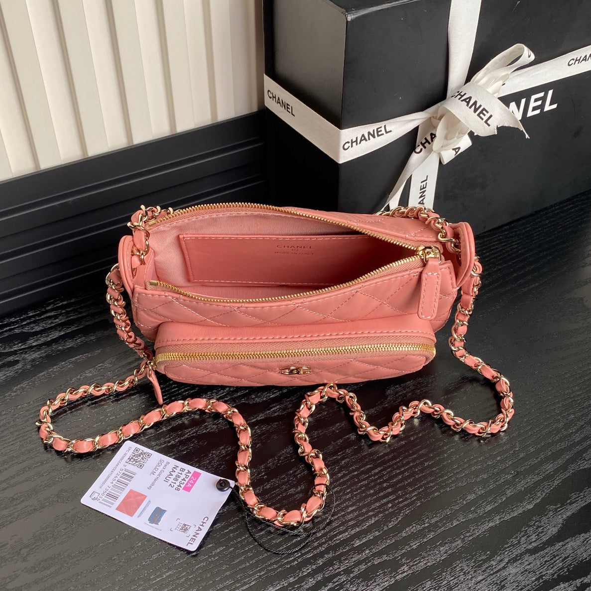 CHANEL 25C Clutch With Strap 21cm Light Pink Calfskin