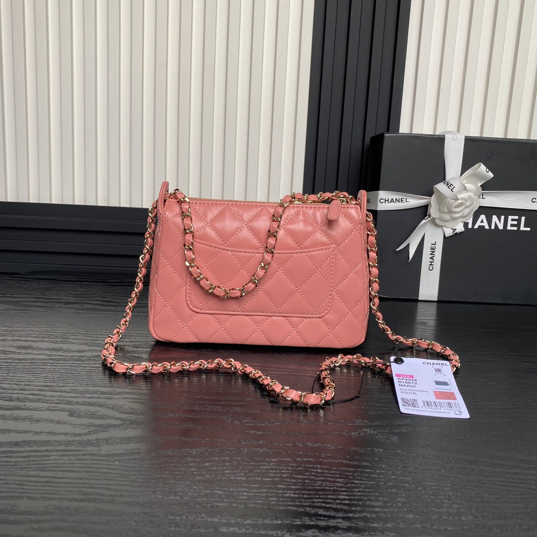CHANEL 25C Clutch With Strap 21cm Light Pink Calfskin