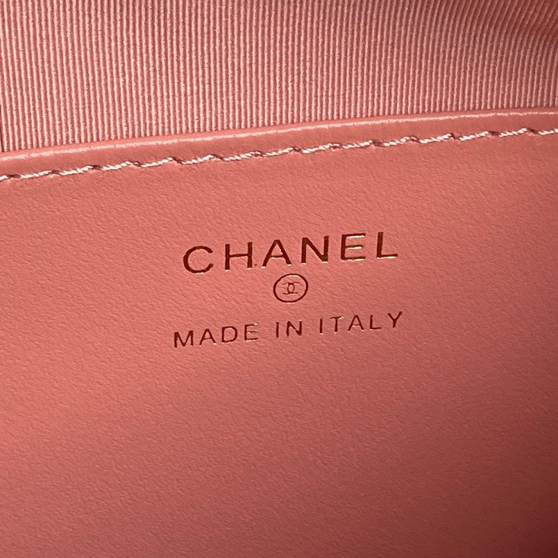 CHANEL 25C Clutch With Strap 21cm Light Pink Calfskin