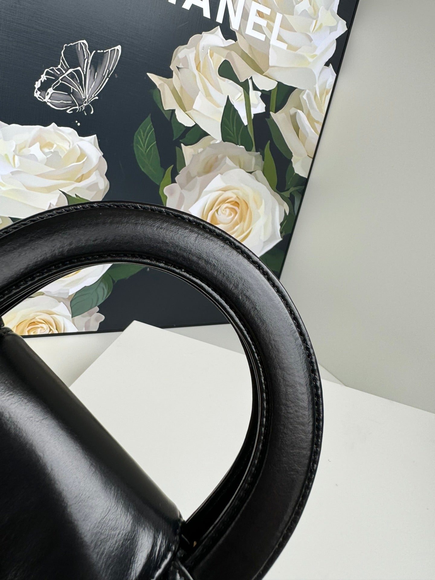 CHANEL 24a nano 19cm kelly shopper bag black lambskin