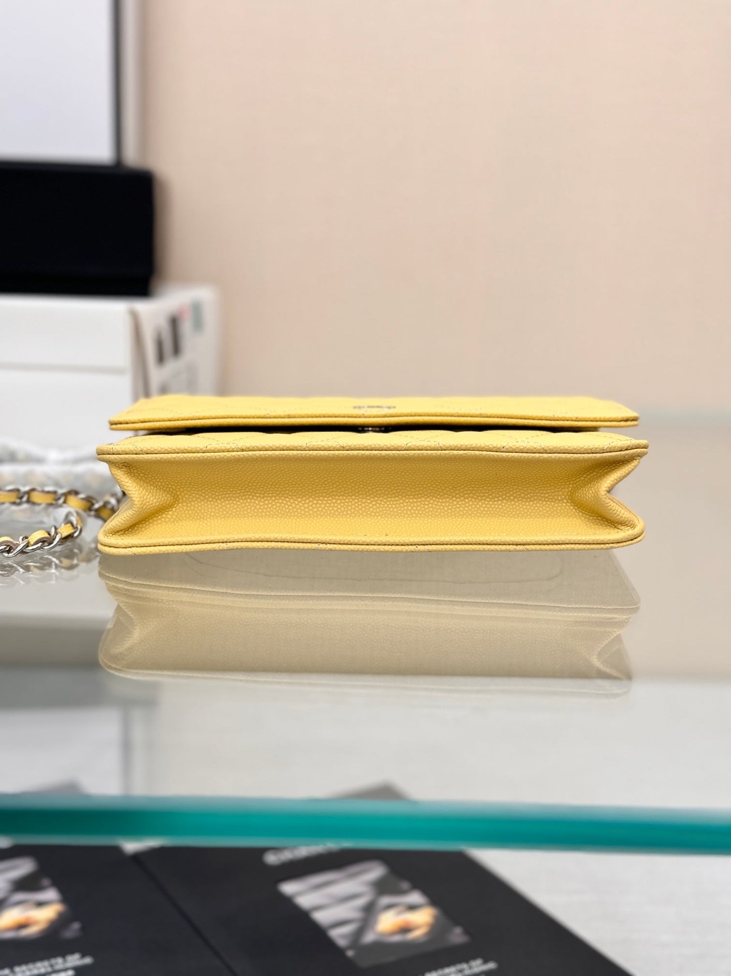 CHANEL WOC 19CM LIME CAVIAR SILVER HARDWARE