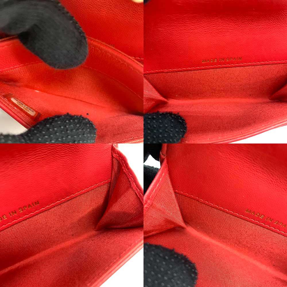 Chanel Boy Card Case Red Lambskin