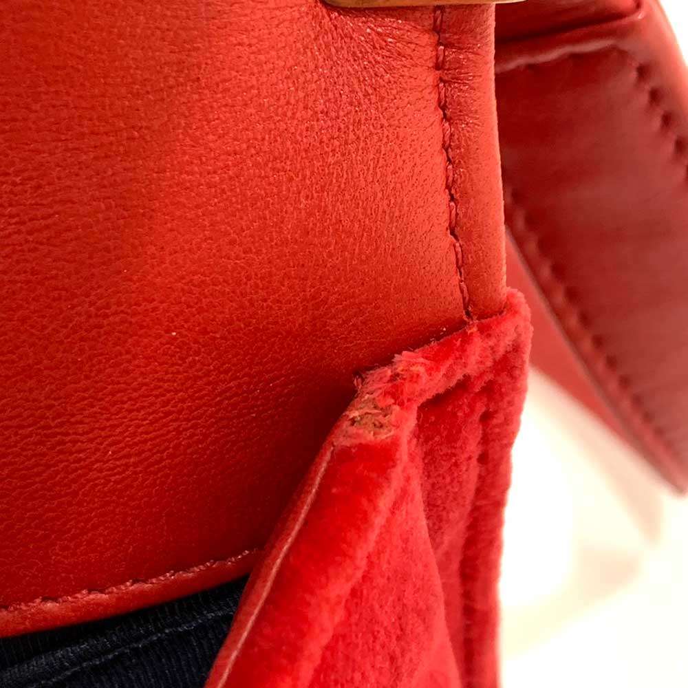Chanel Boy Chain Shoulder Bag Velour Canvas Red Green Check in New Condition