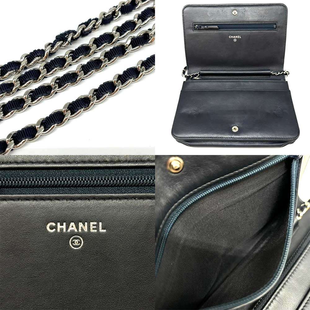 Chanel Canvas Chain Wallet Deauville Flap Long Wallet