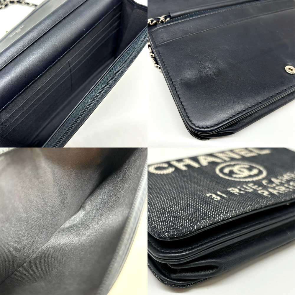 Chanel Canvas Chain Wallet Deauville Flap Long Wallet