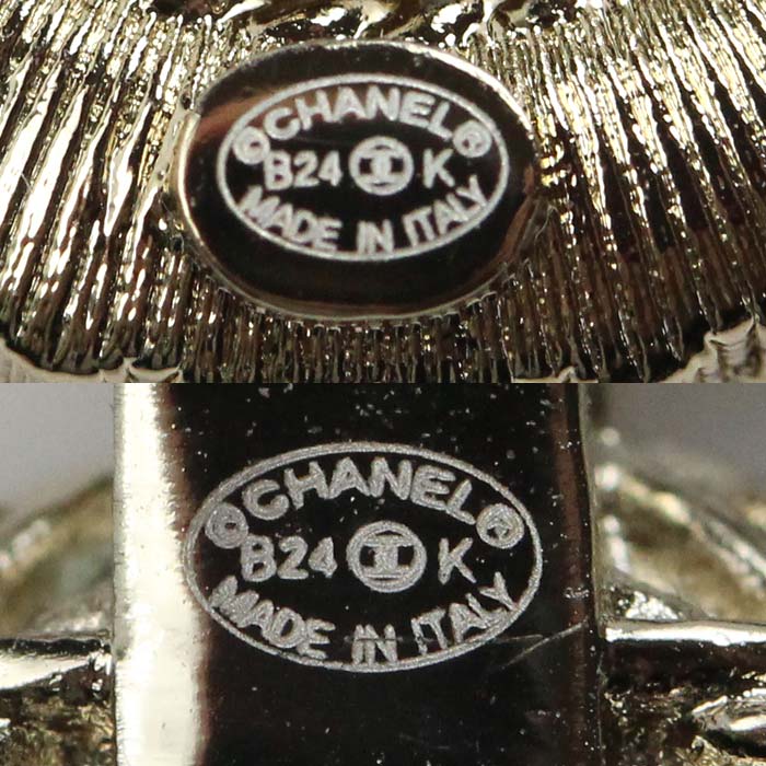 Chanel Metal Ribbon Coco Mark Brooch ABE646