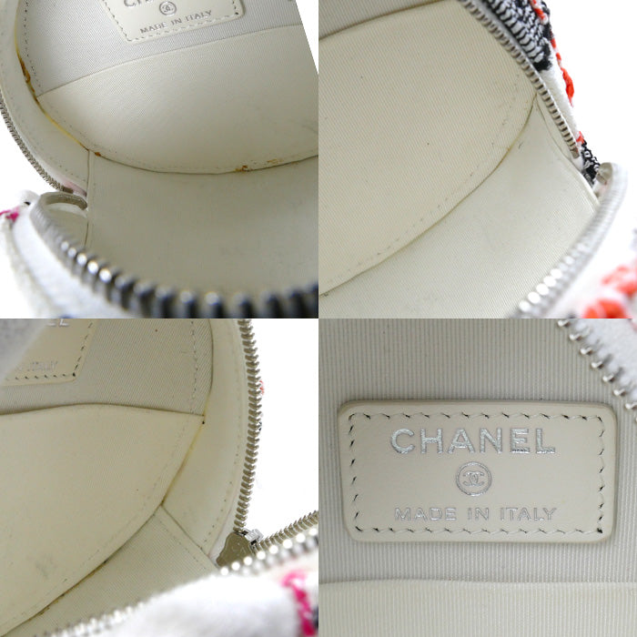 Chanel Tweed Round Mini Classic Chain Shoulder Bag