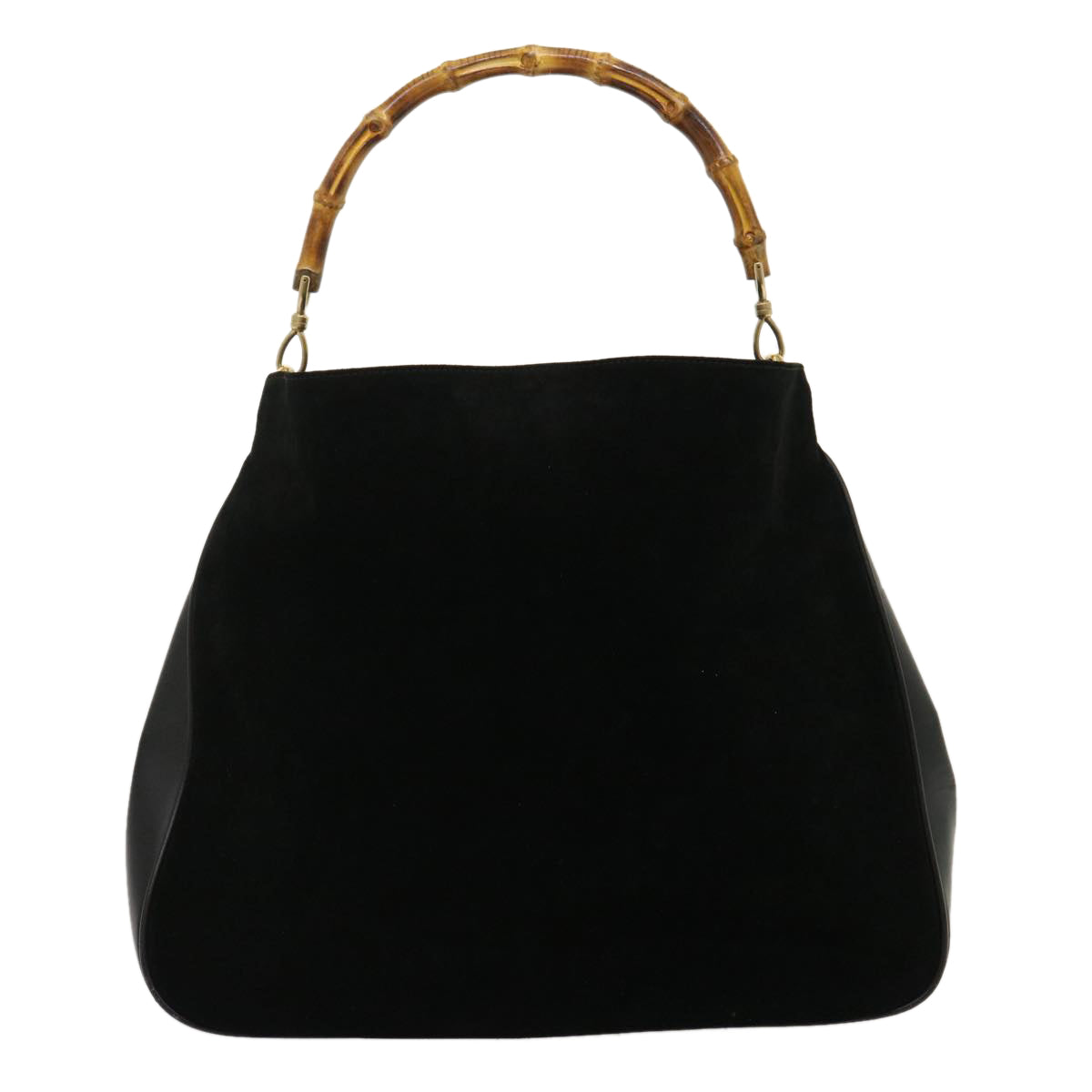 GUCCI Bamboo Shoulder Bag Leather Suede Brown ki1821